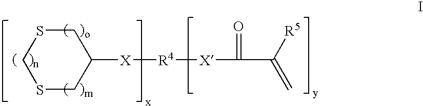 Curable compositions containing dithiane monomers