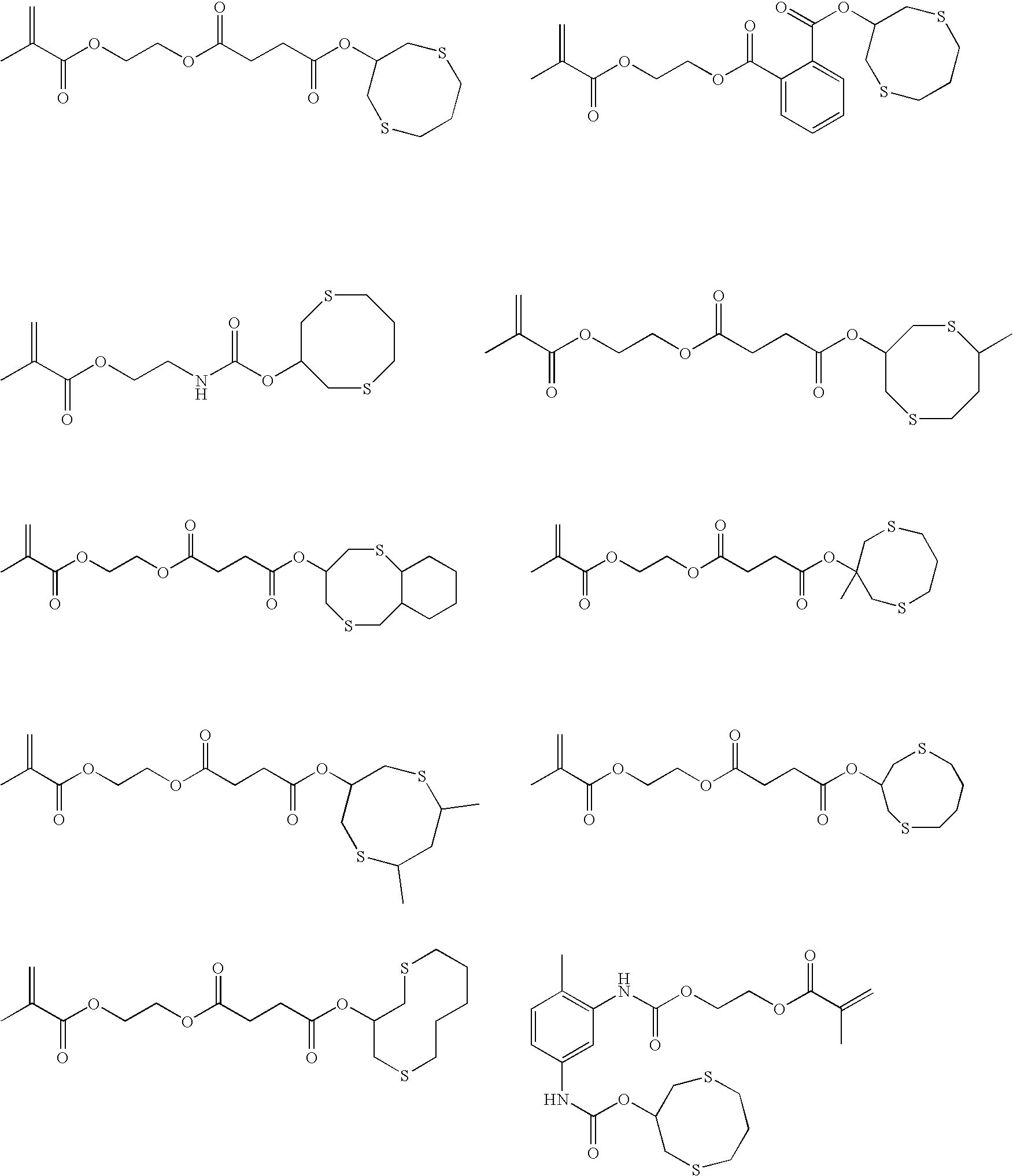 Curable compositions containing dithiane monomers