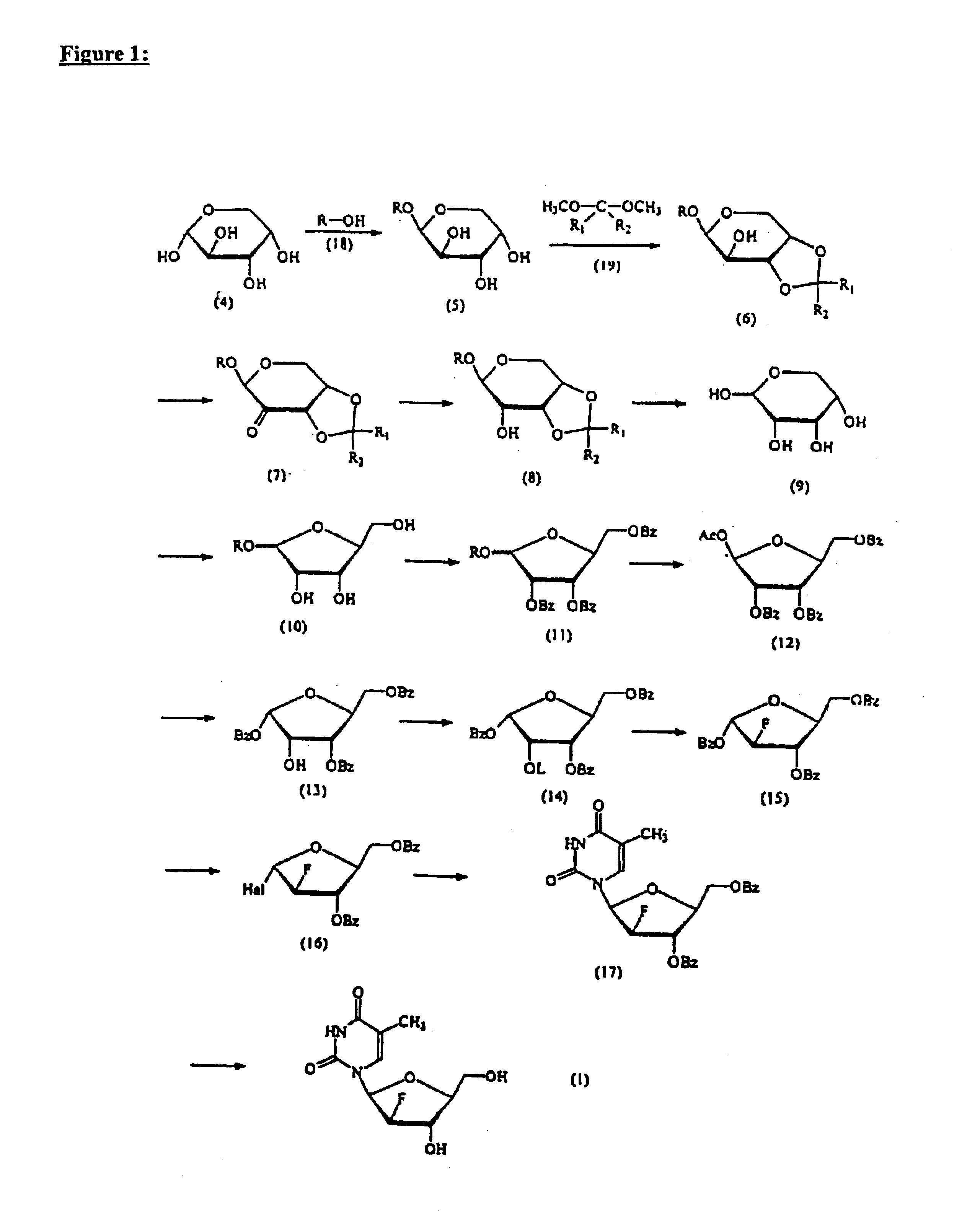Process for the preparation of 2'-fluoro-5-methyl-beta-L-arabino-furanosyluridine