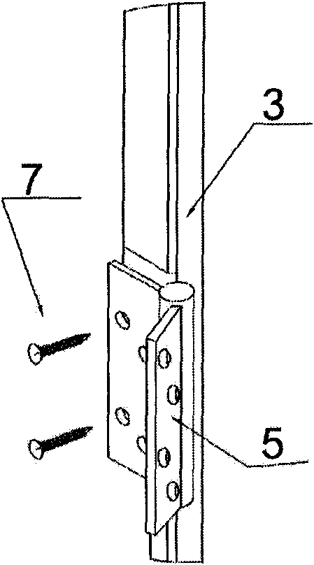 Wood door hinge installing and fastening structure