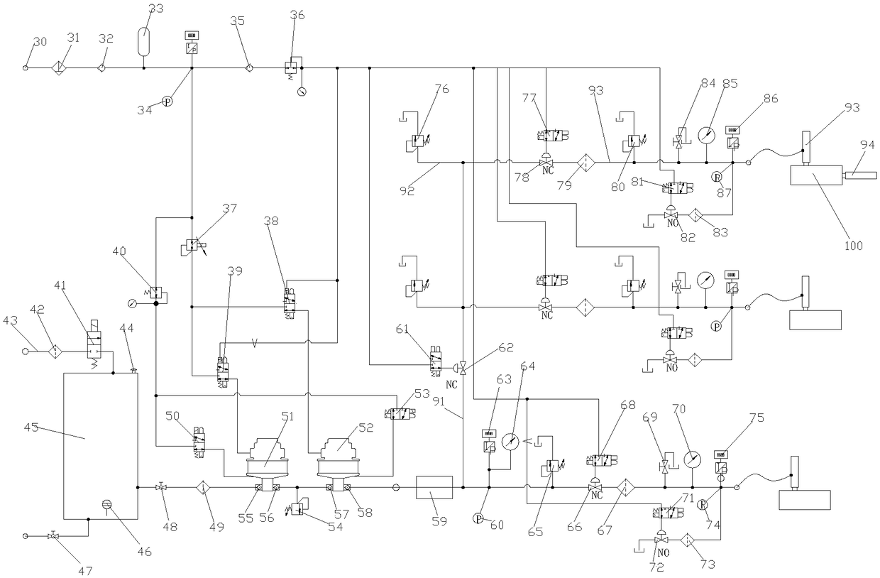 On-line irregular valve pressure testing system and testing method