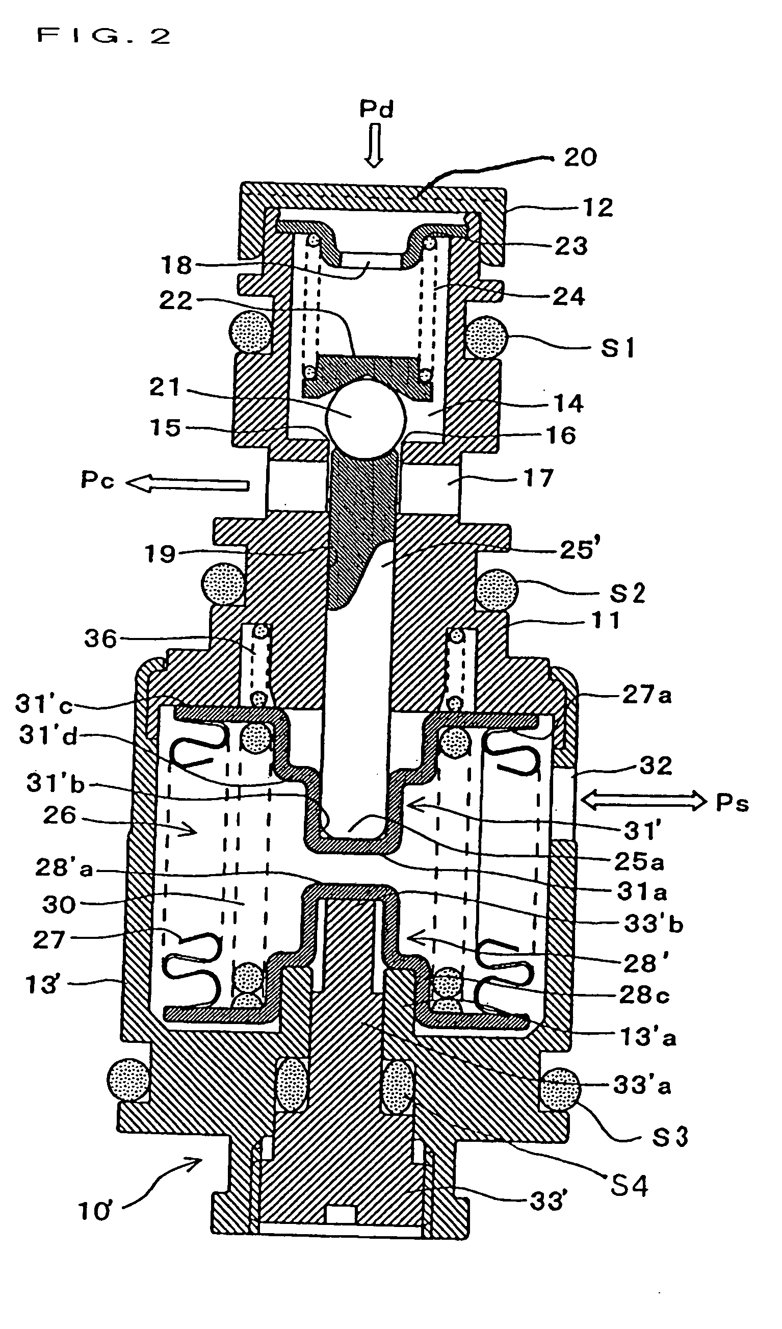 Control valve for variable capacity compressor