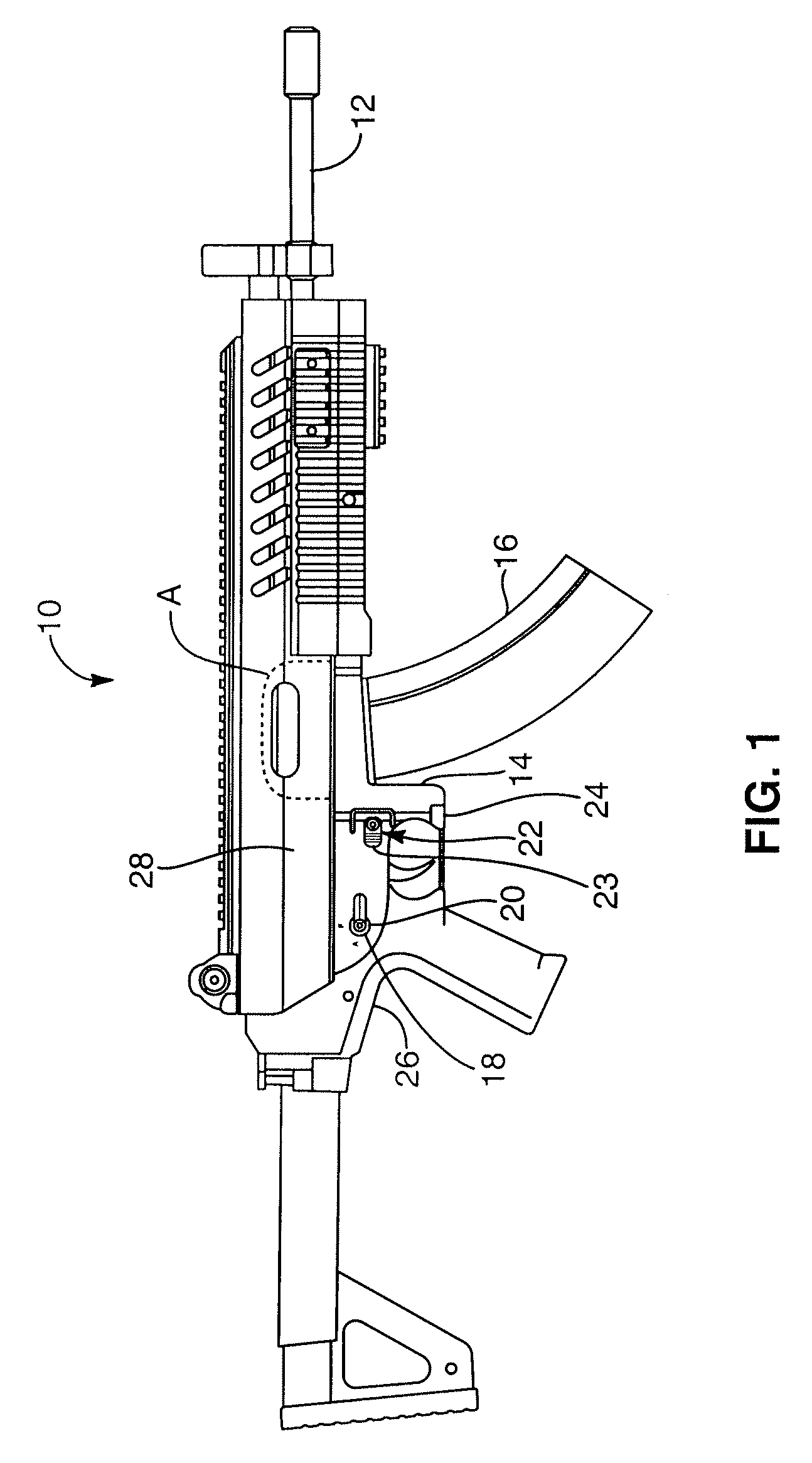 Multi-caliber ambidextrously controllable firearm