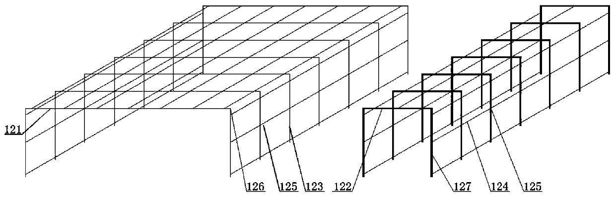 Steel mesh engraving component with arcs