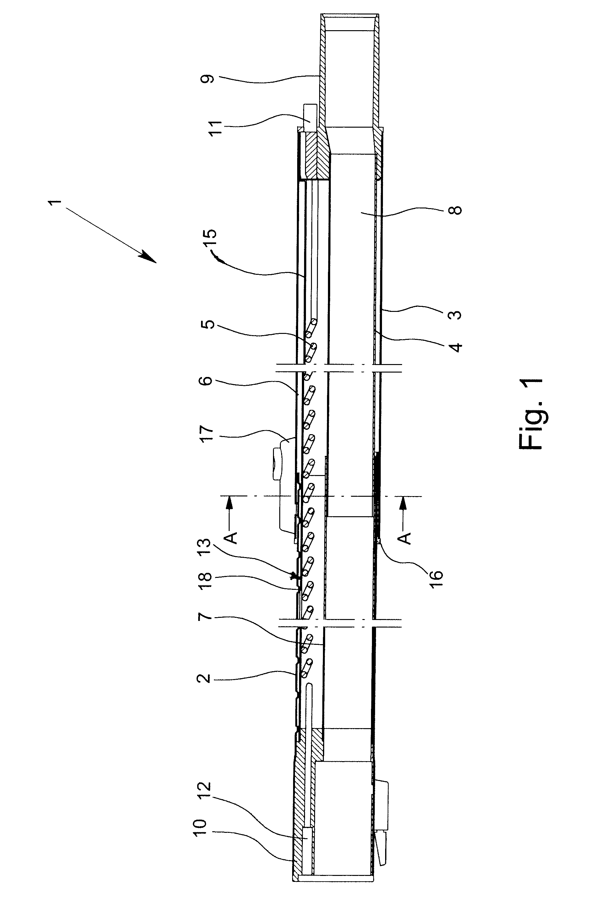 Telescoping tube system for a vacuum cleaner