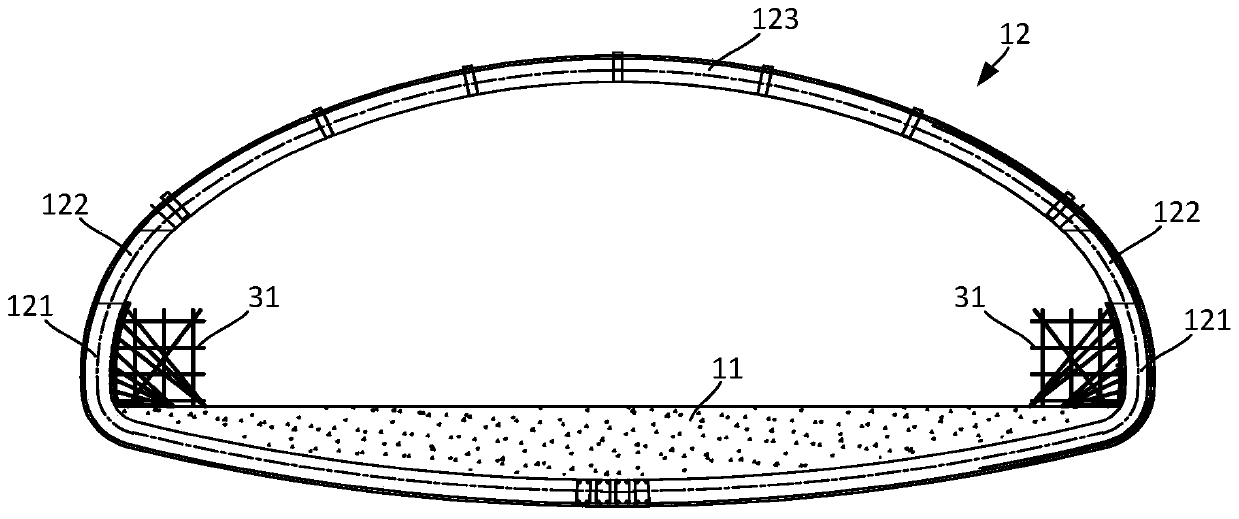 Construction method of long-span and super-thick tunnel second lining structure
