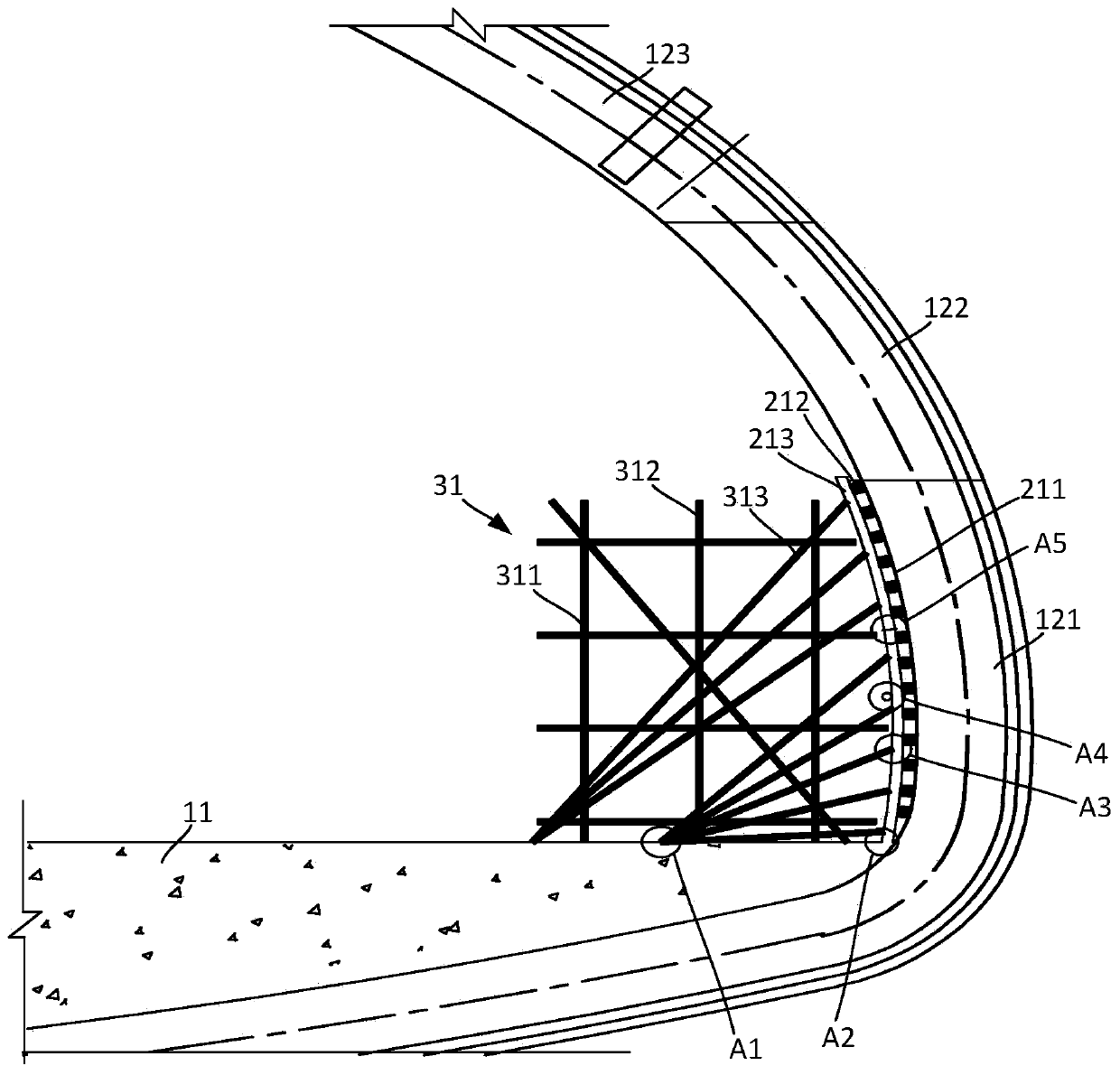 Construction method of long-span and super-thick tunnel second lining structure