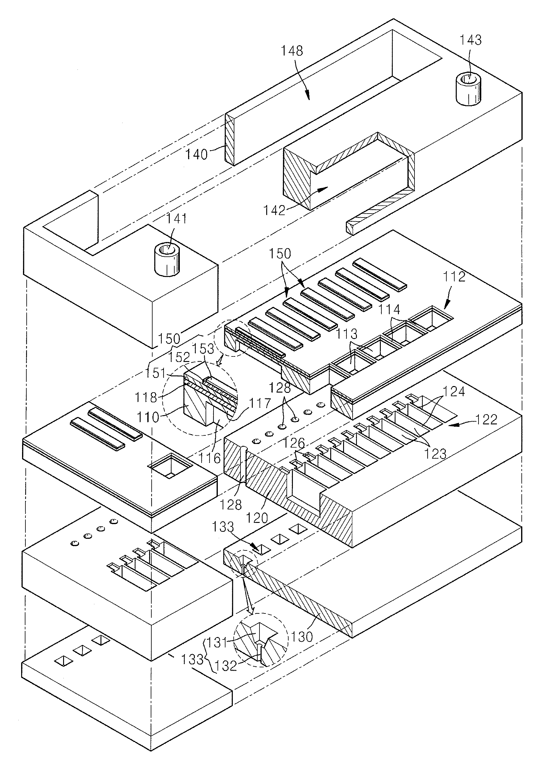 Inkjet printhead having bezel structure to remove ink bubbles