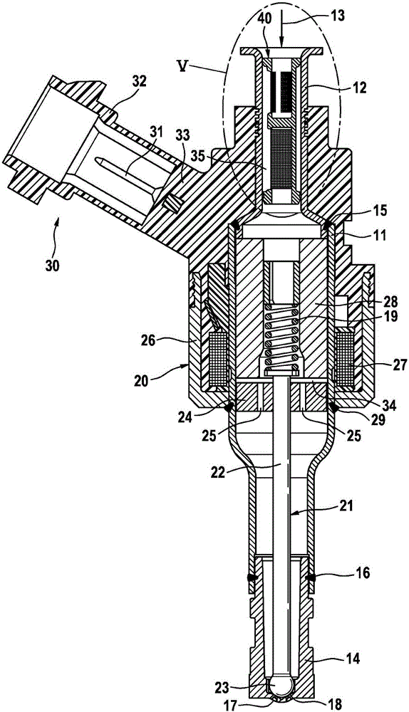 Valve for metering fluid, containing a filter device