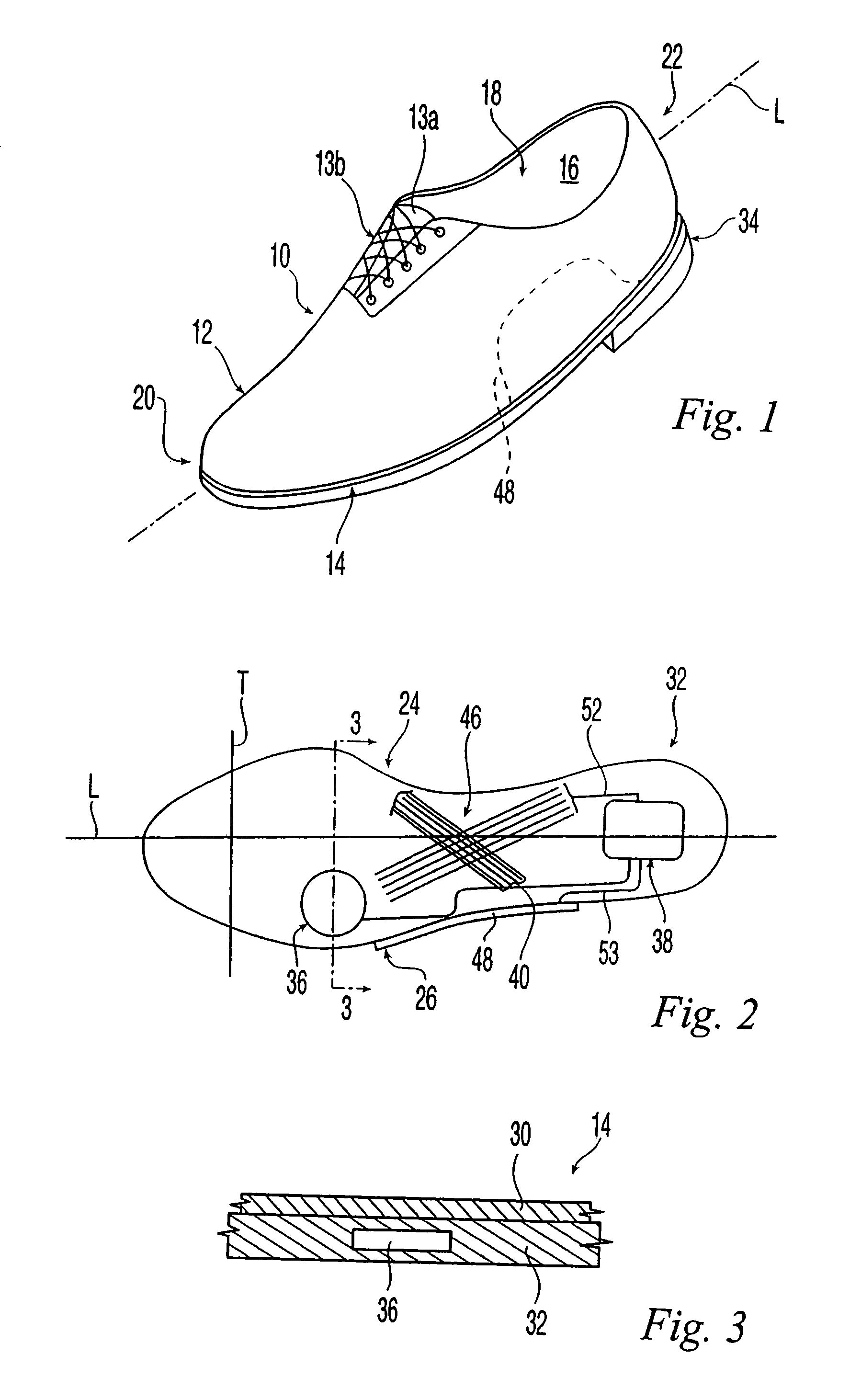 Shoe with sensors, controller and active-response elements and method for use thereof
