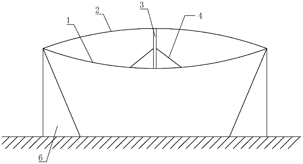 Large-scale rope-extending-type supporting-free venue building method