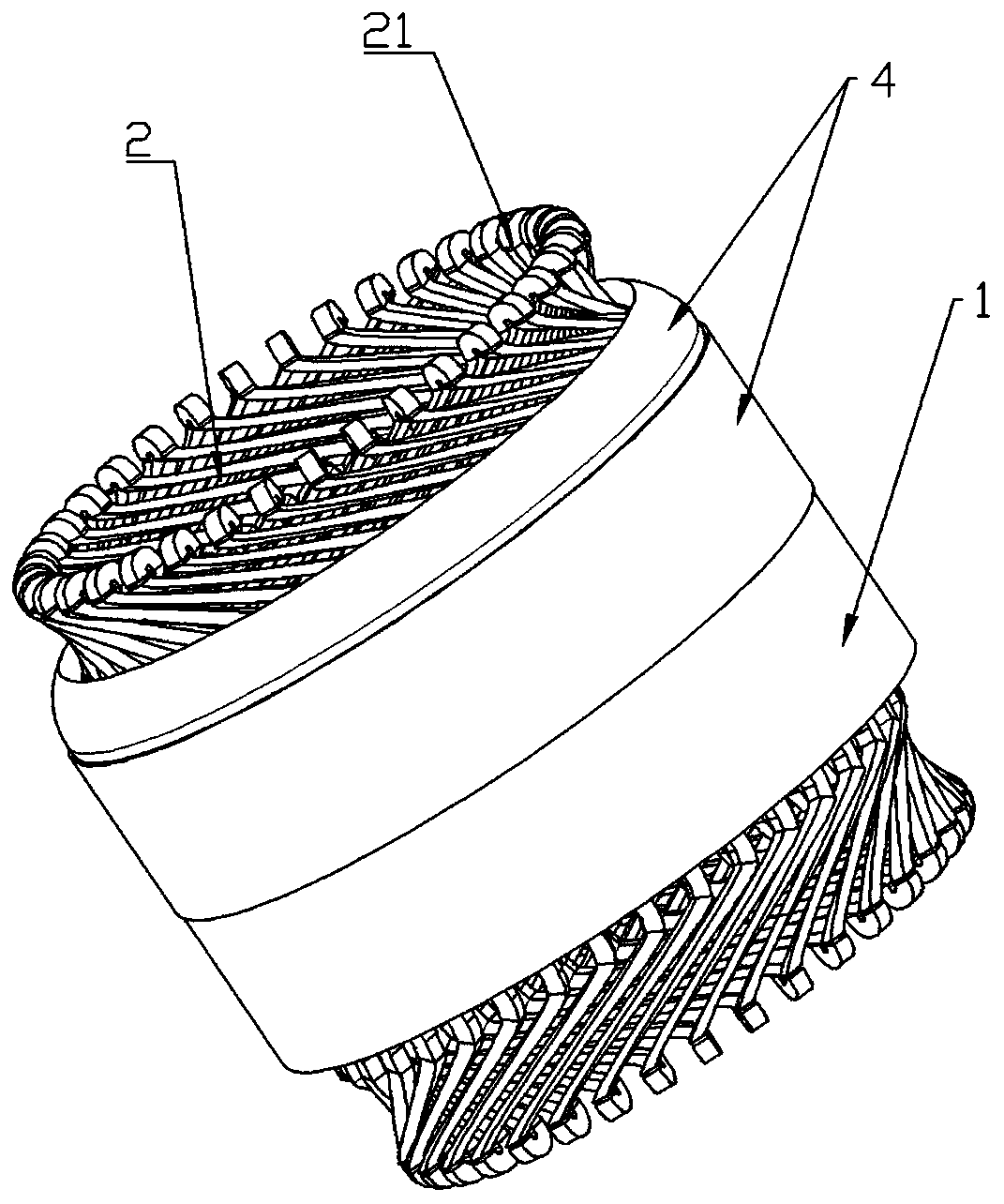 Heat radiation structure of motor stator winding
