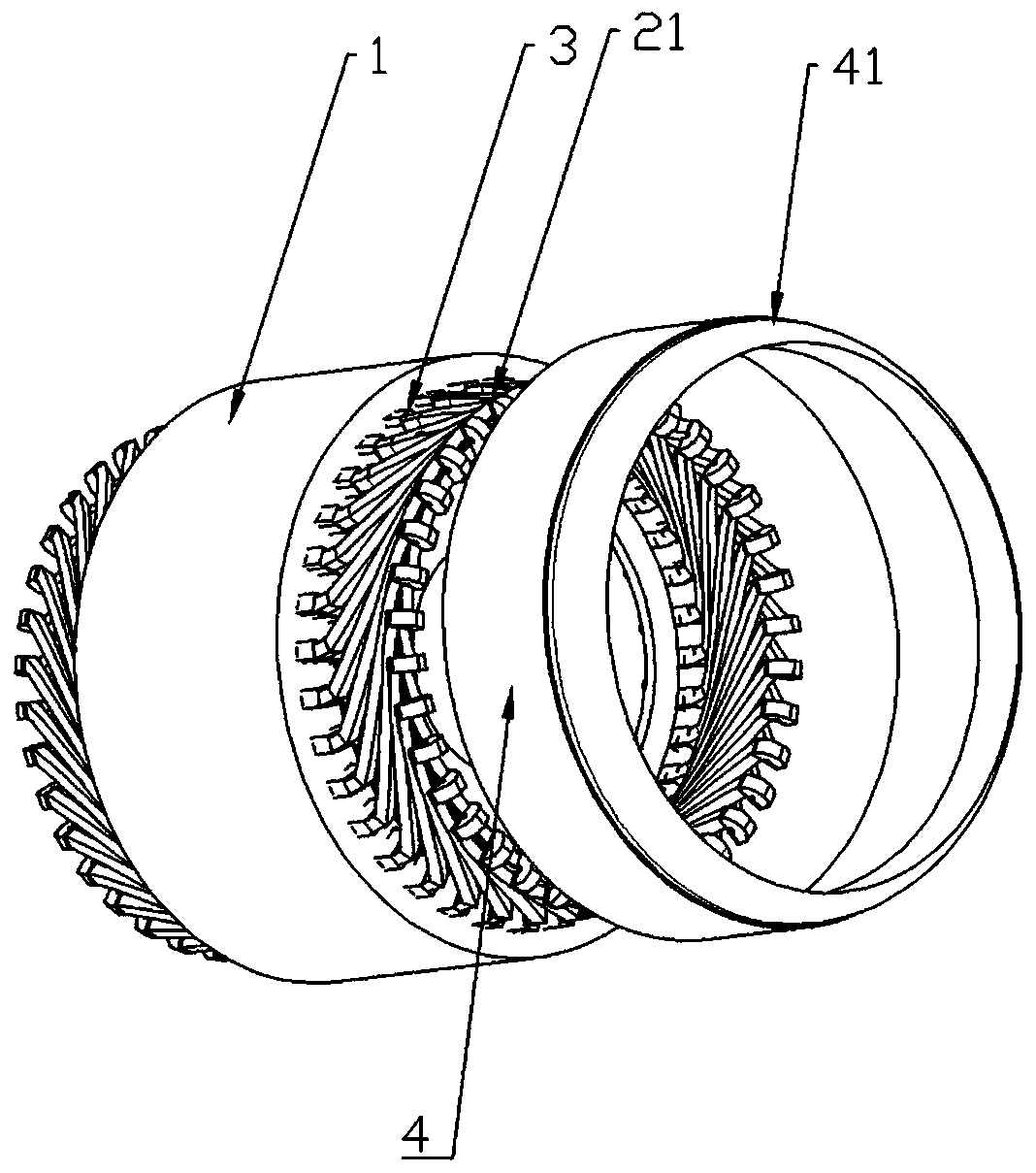 Heat radiation structure of motor stator winding