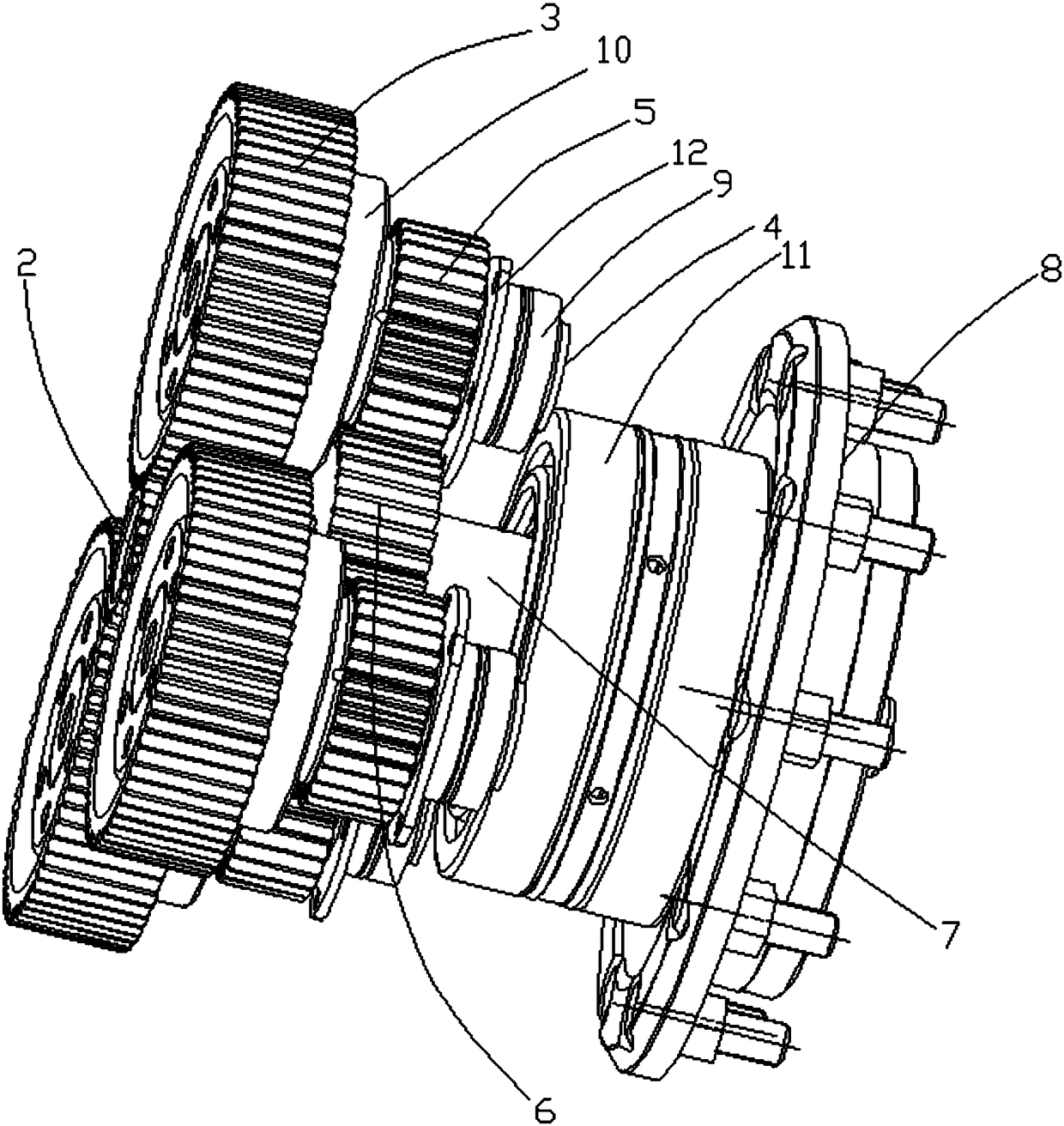 Two-stage planetary gear speed reducer and straddle type railway vehicle
