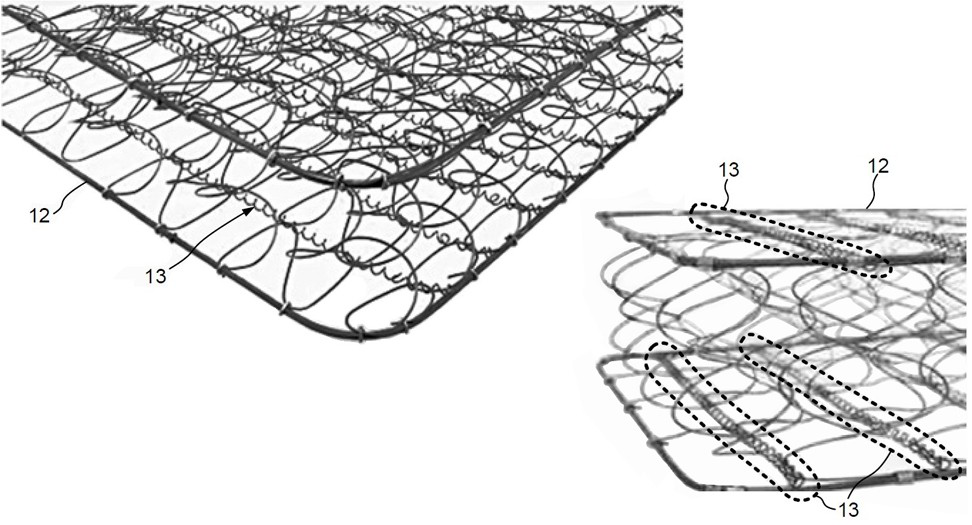 Partitioned spring mattress and packaging method thereof