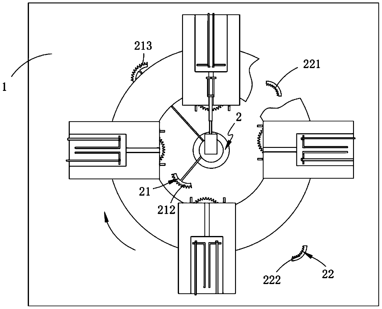 An e-shaped inductance automatic processing device