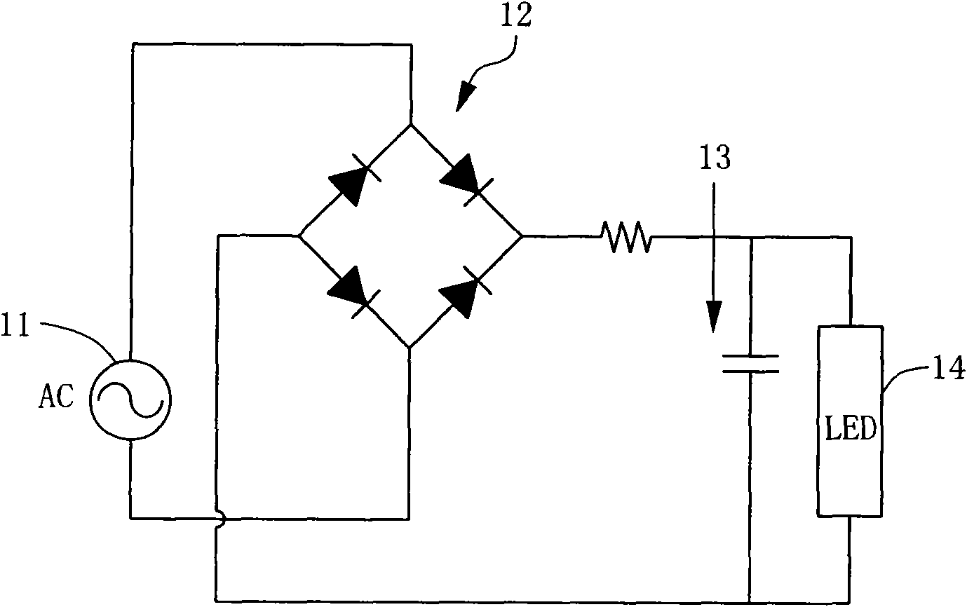 Light source regulation circuit for alternating current light-emitting diode