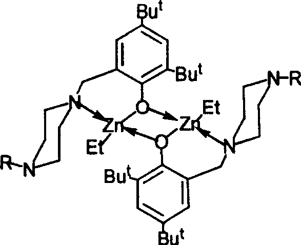 High steric-hindered amino-methano-phenol organic zinc compounds and process for preparing same