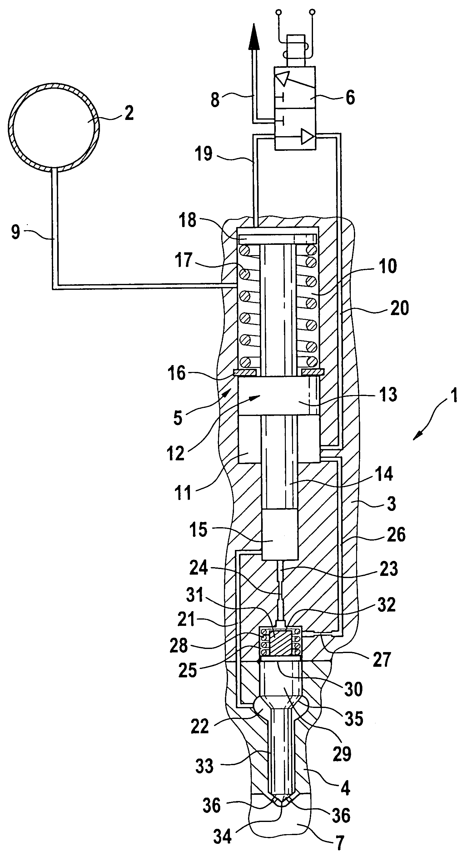 Device for damping the needle lift in fuel injectors