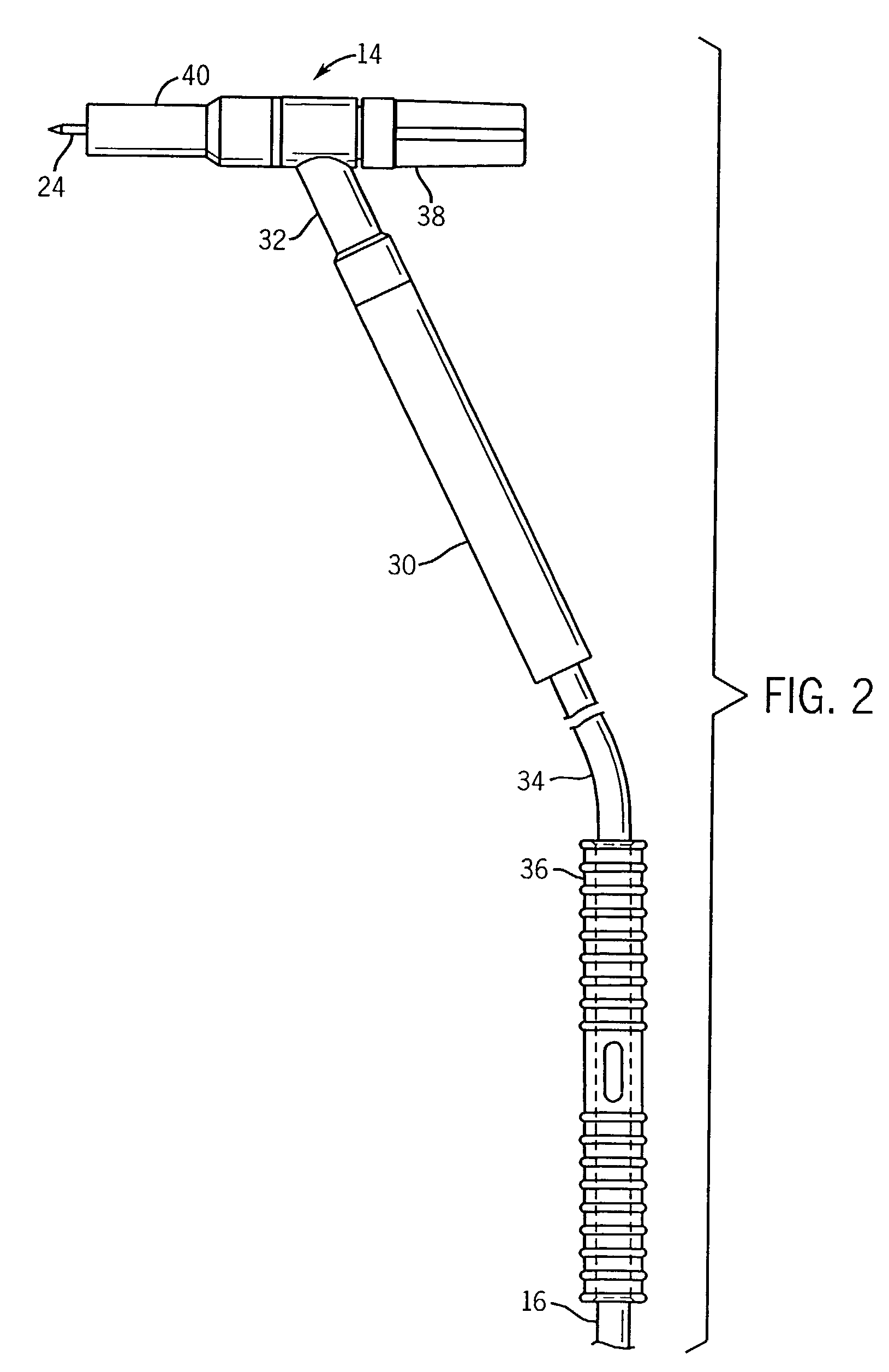 Welding torch having removable handle and method of operating same