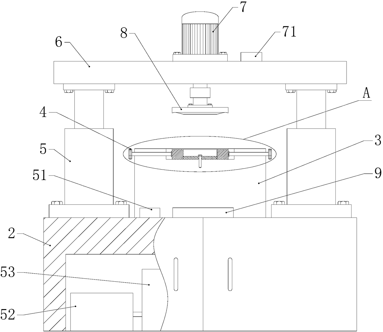 Precise movable middle check ring and molding equipment thereof