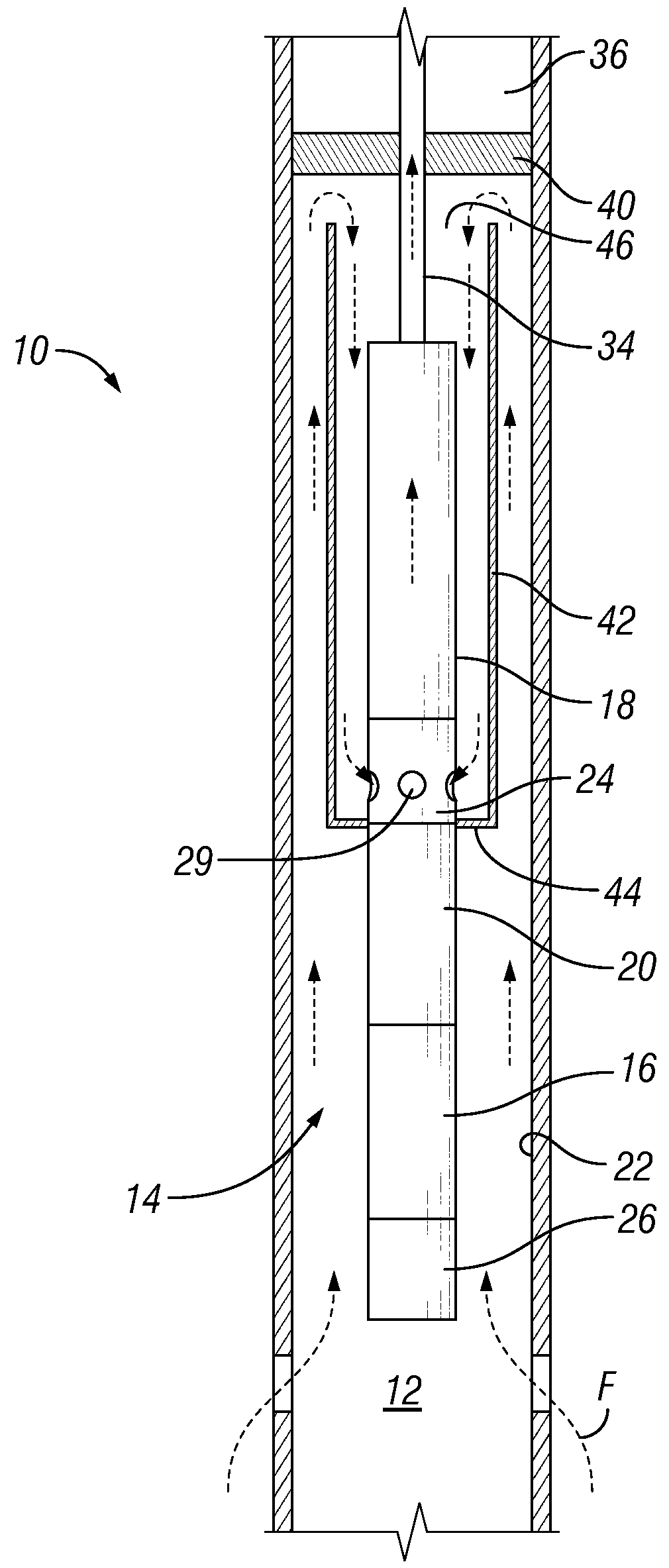 Prevention of gas accumulation above esp intake with inverted shroud