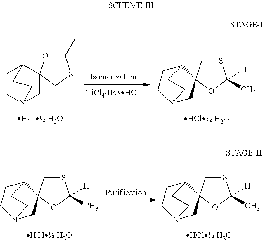 Process for the preparation of cis-2-methylspiro (1, 3-oxathiolane 5-3') quinuclidine
