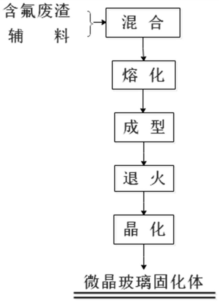 Multi-source fluorine-containing waste residue glass ceramic solidified body as well as preparation method and application thereof