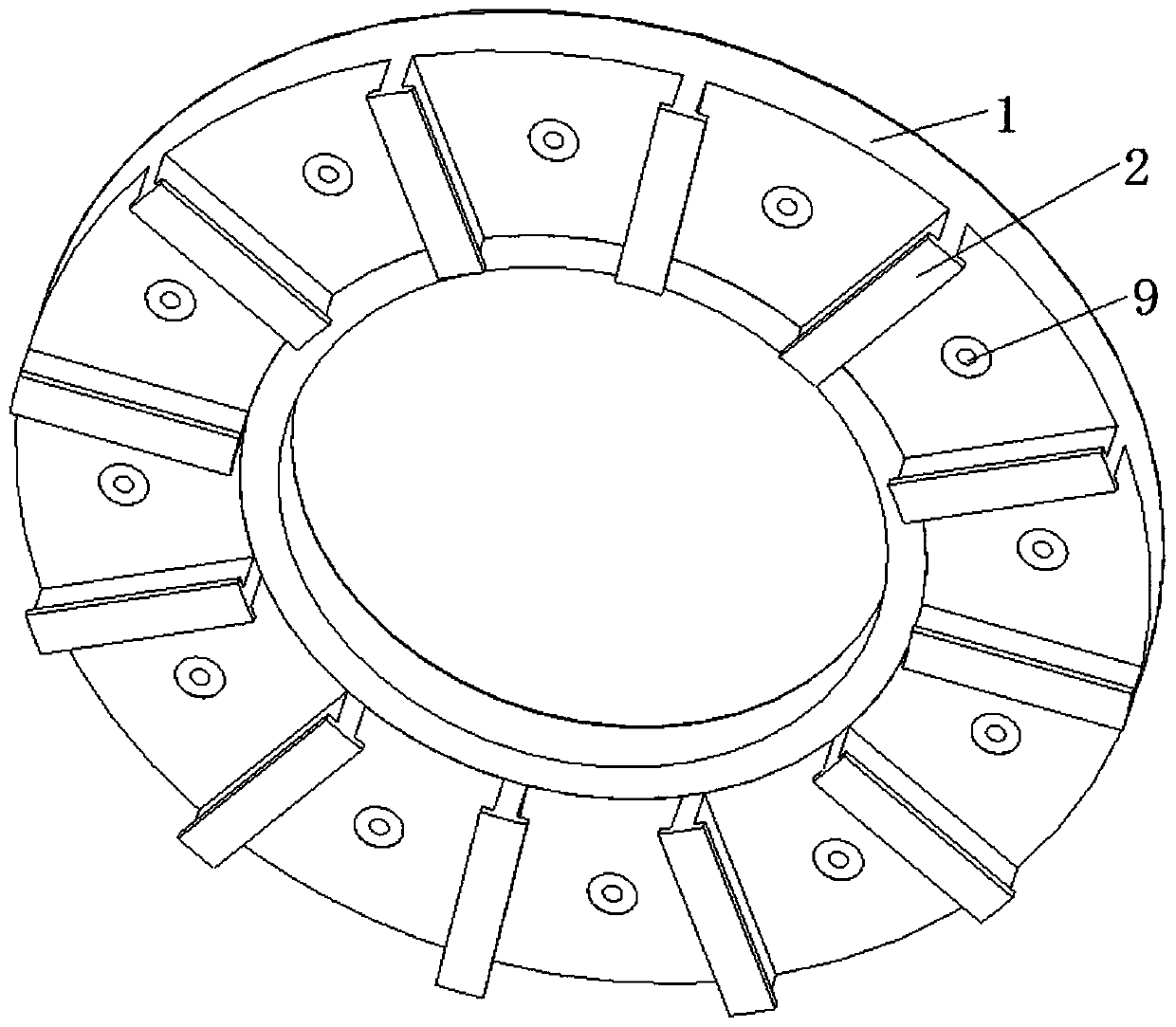 Disc type motor rotor with pole shoe composite magnetic pole structure