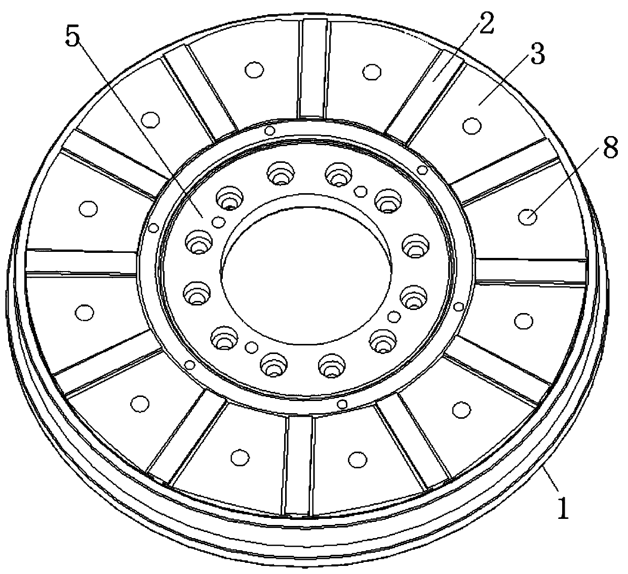 Disc type motor rotor with pole shoe composite magnetic pole structure