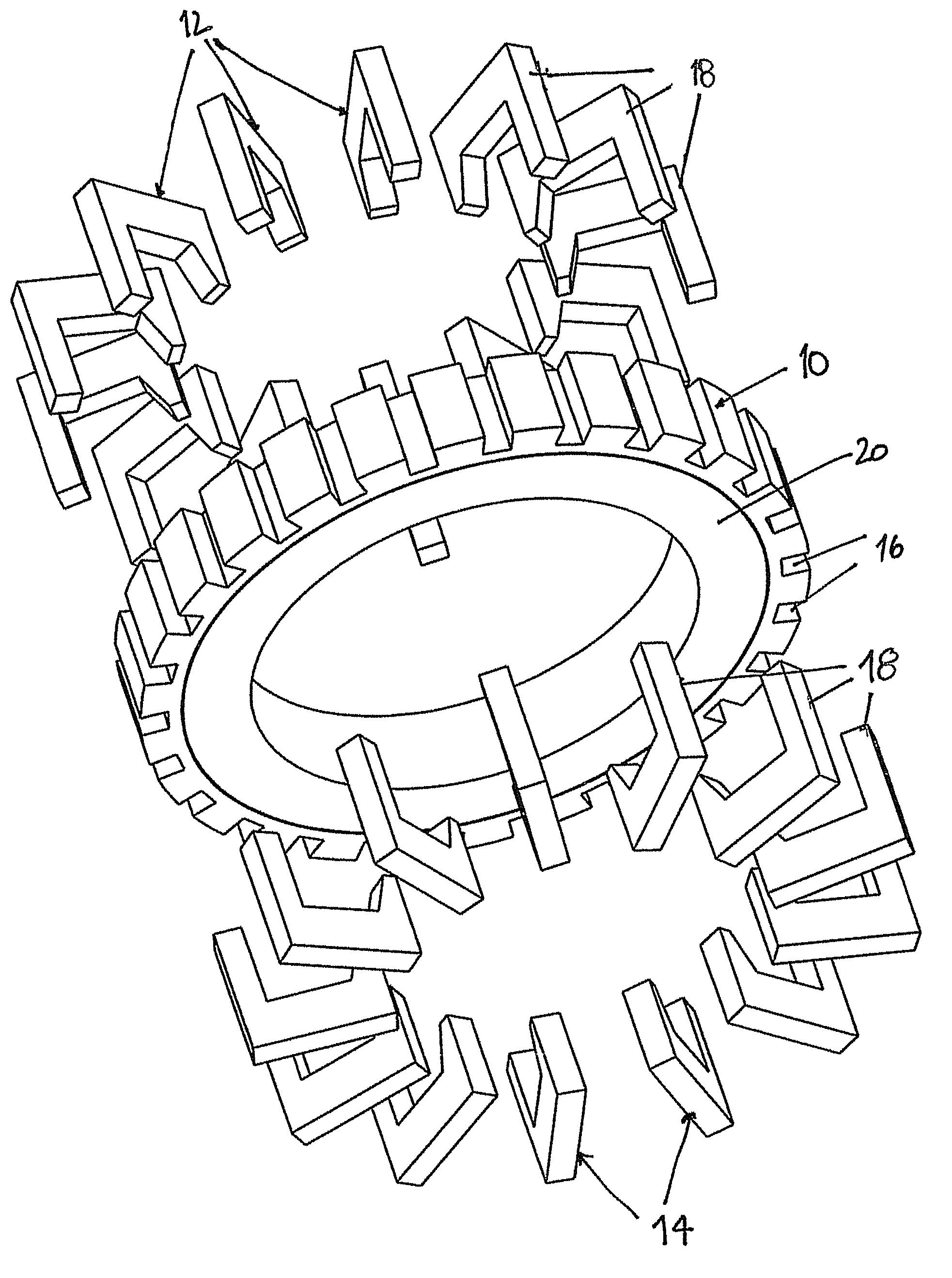 Stator arrangement and rotor arrangement for a transverse flux machine