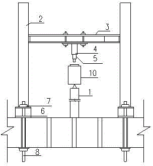 Secondary stress loading test device convenient for reinforcing structure under constant load and manufacturing method of secondary stress loading test device