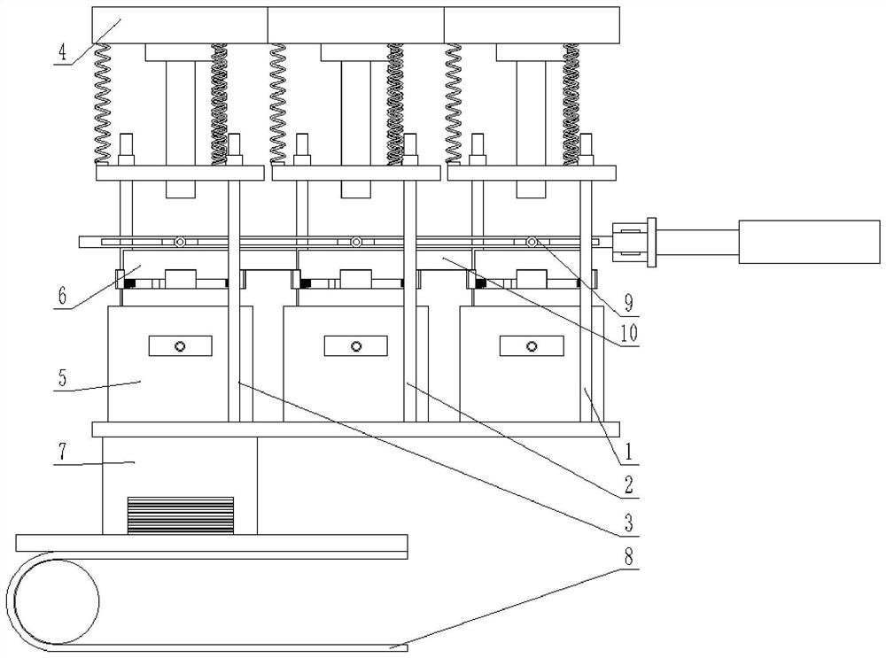 A stamping device for machining inner and outer rings of bearings