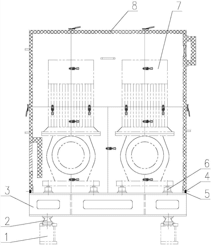Integrated sound and vibration isolation device for electromechanical equipment