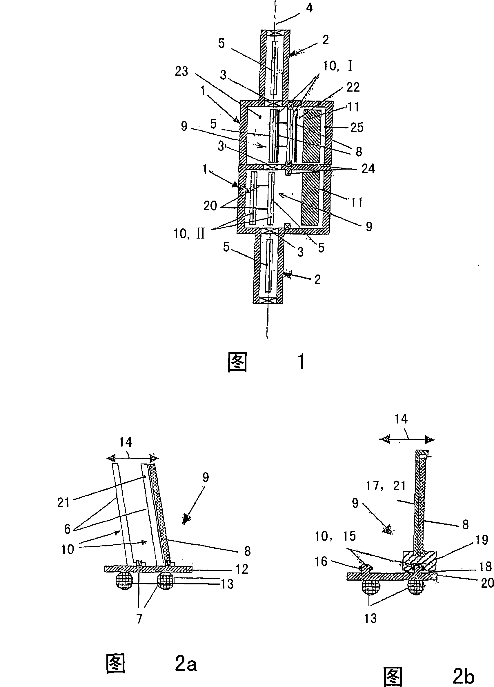 Transport device in a facility for processing substrates