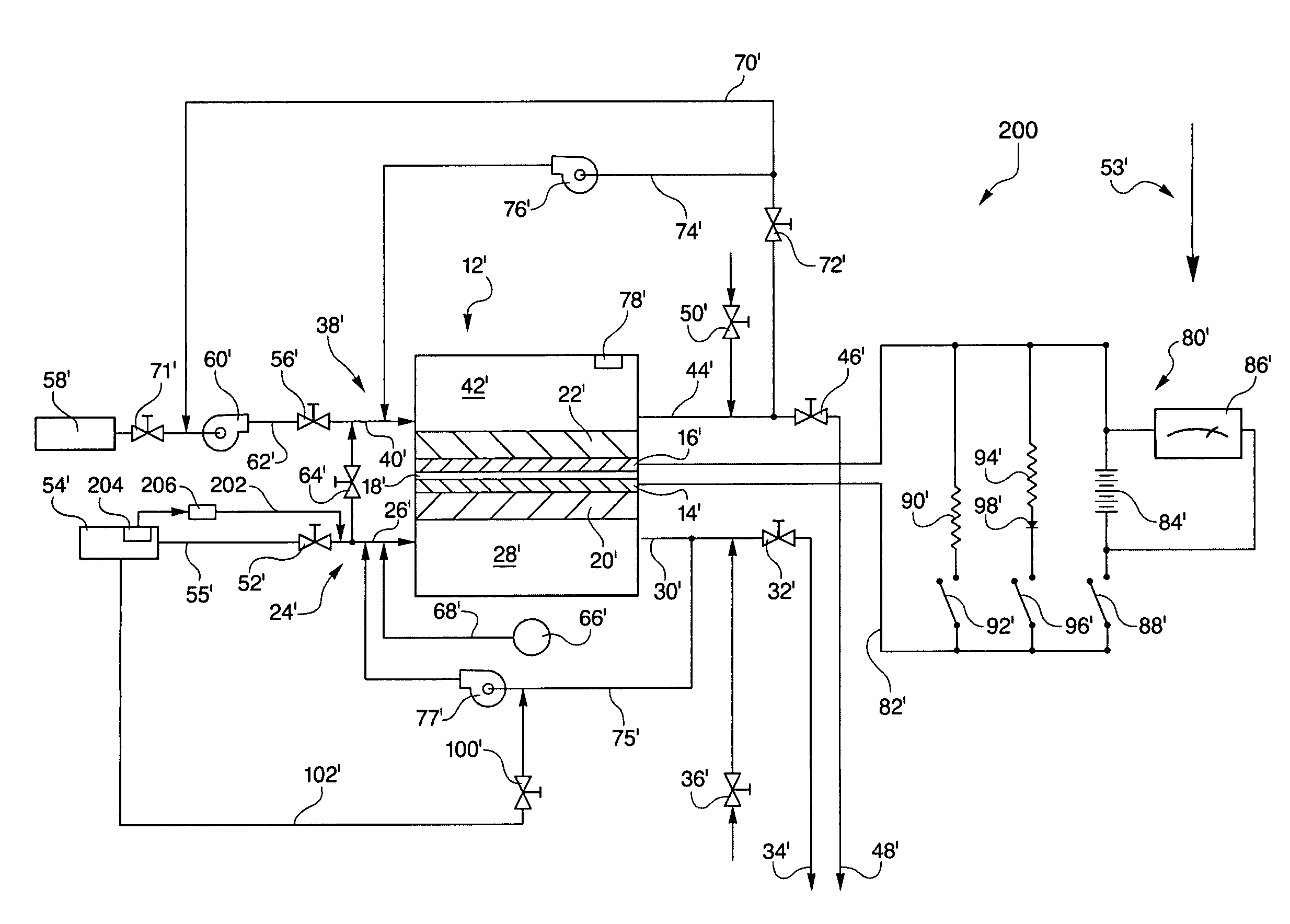 Hydrogen passivation shut down system for a fuel cell power plant