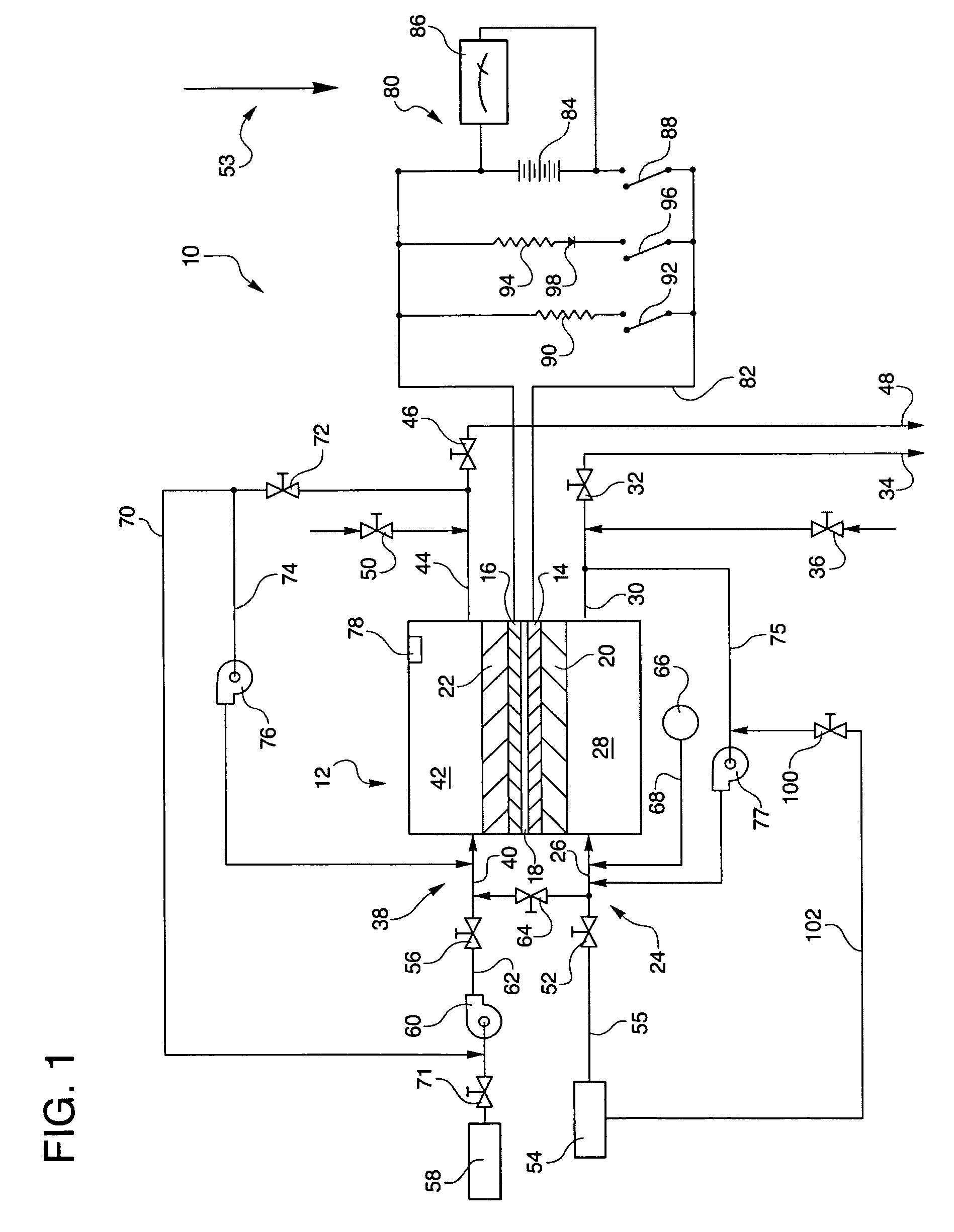 Hydrogen passivation shut down system for a fuel cell power plant