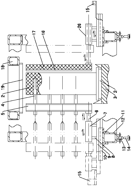 Device and method for manufacturing aerated concrete block through impact and tensile hole drilling and cutting grooving
