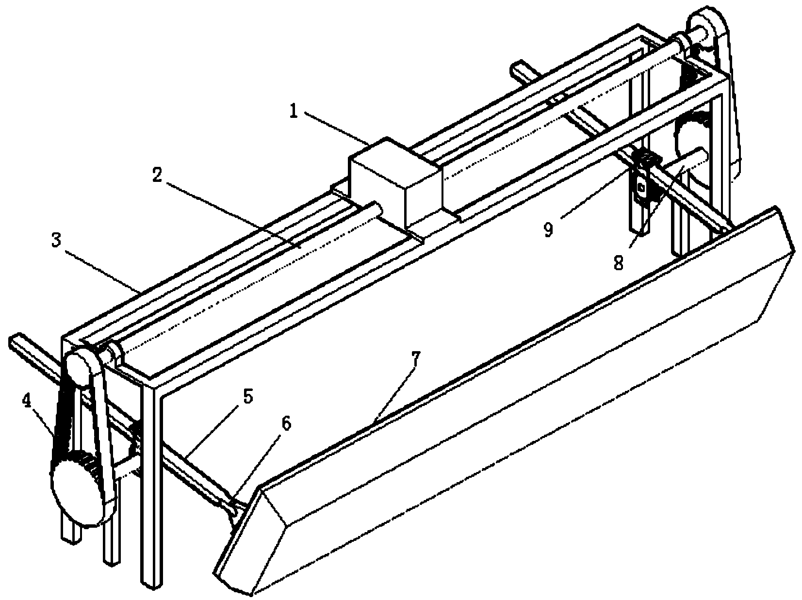Synchronous opening/closing device for horizontal gate in hydraulic model test