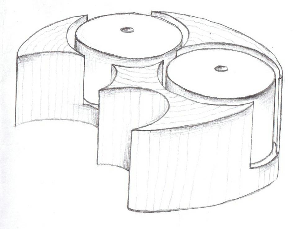 Production method for bent round wood bars