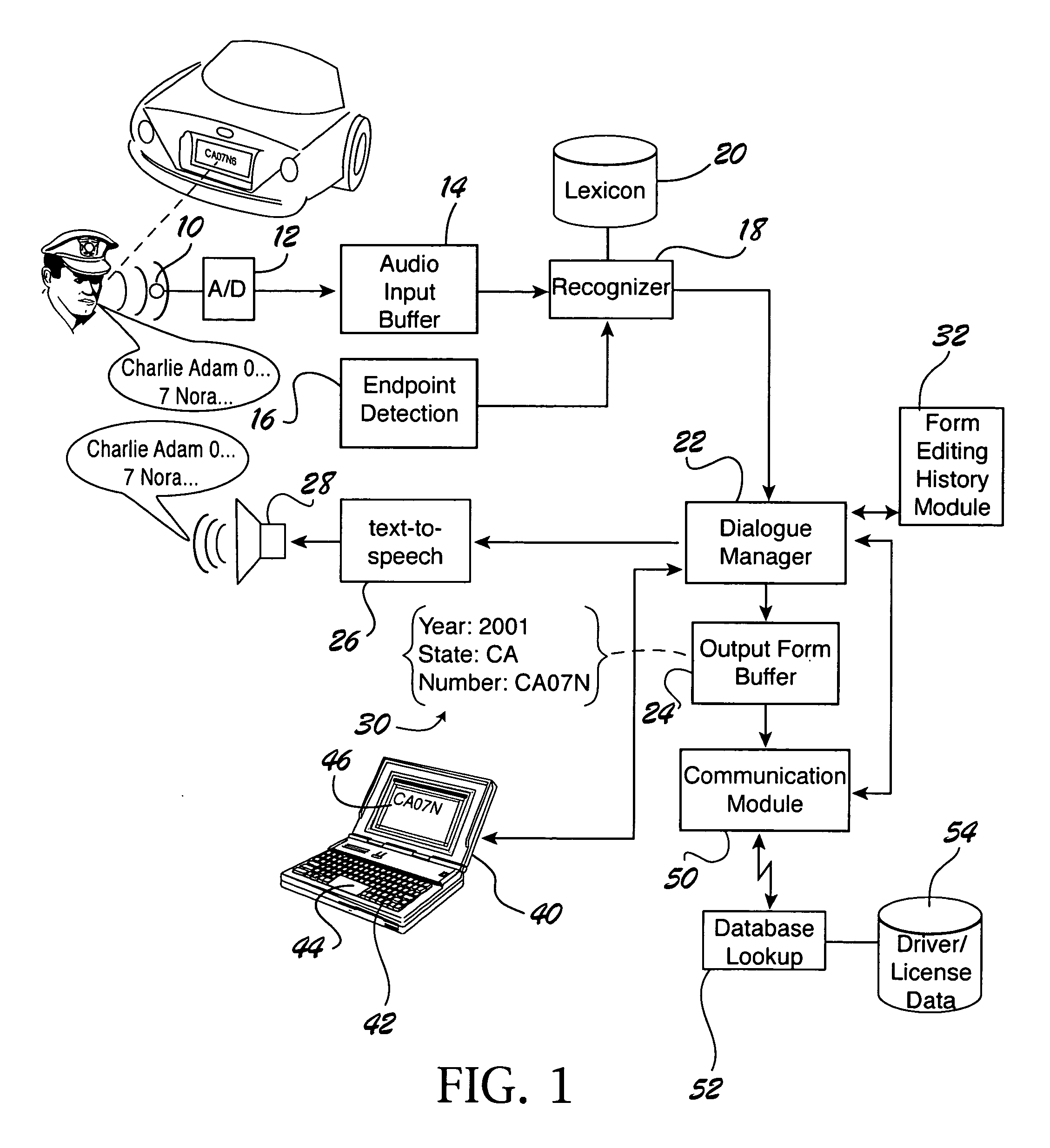Method for efficient, safe and reliable data entry by voice under adverse conditions