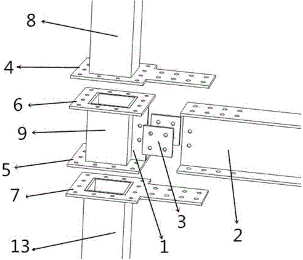 Beam-column joint connection device of assembly type steel structure system