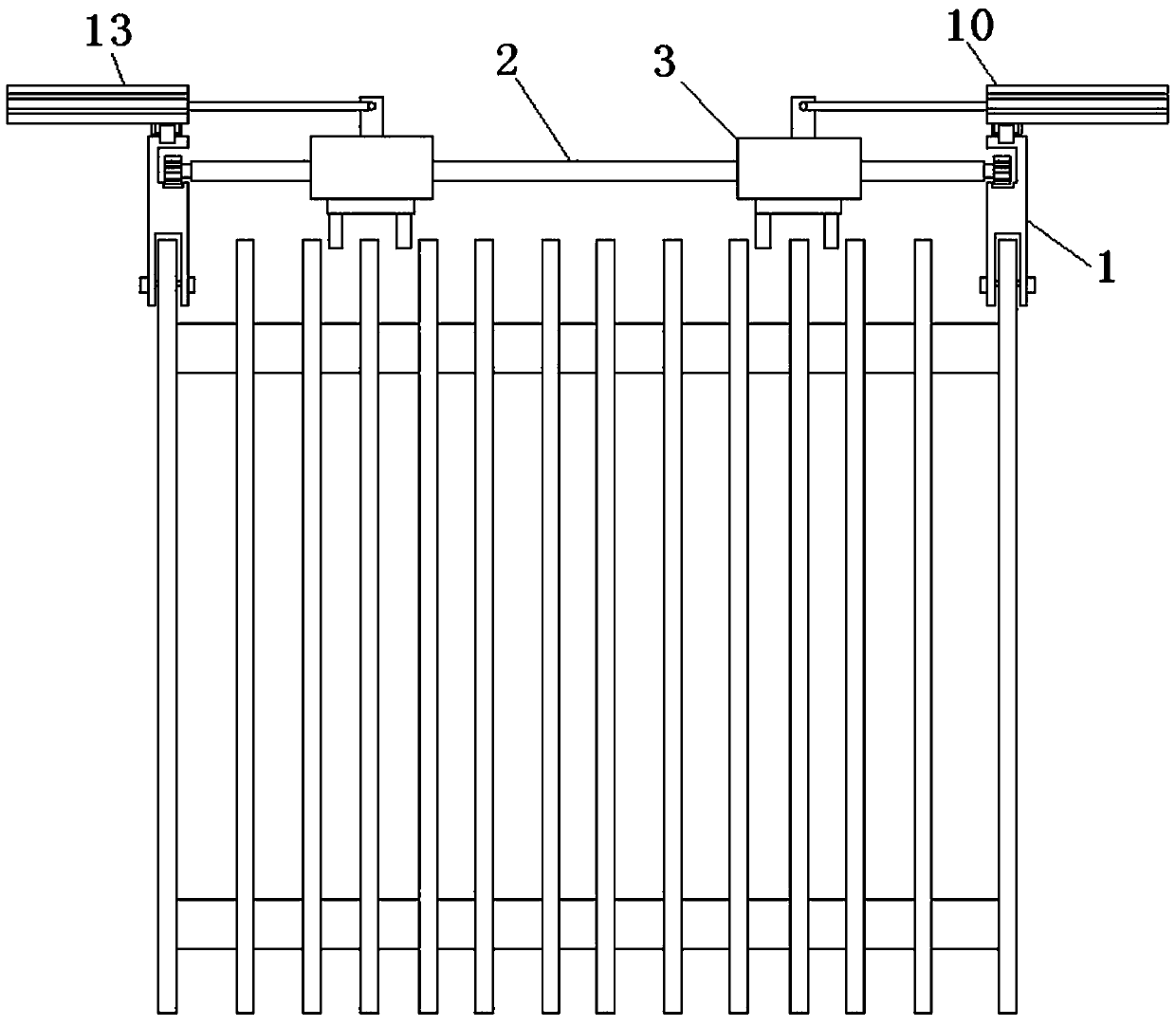 High-efficiency blowing type transformer radiator cleaning device and cleaning method
