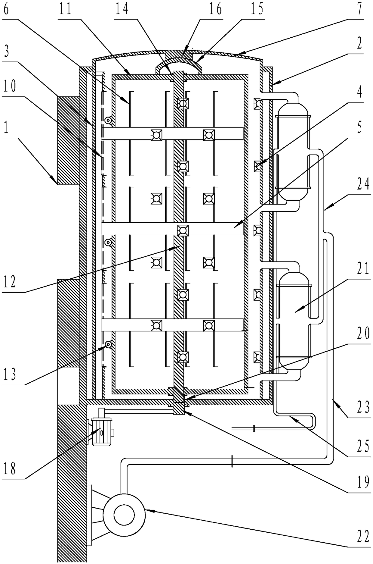 Vacuum microwave device for drying rose corolla and method thereof
