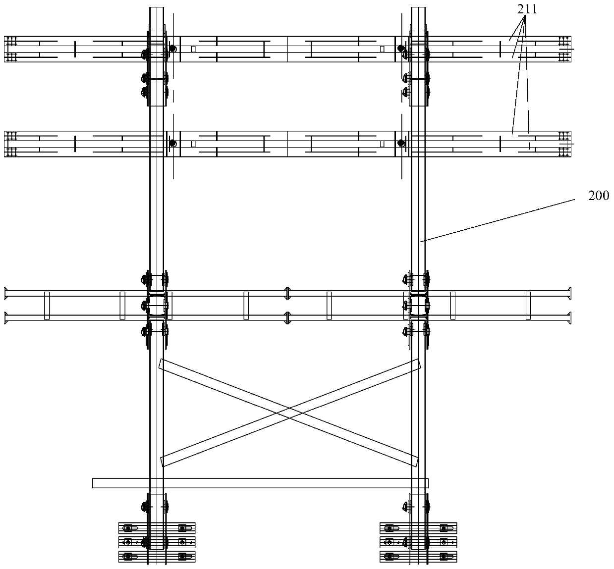 Synchronous lifting system and method for large-span continuous box girder closure