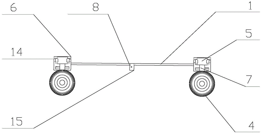 A four-wheel manned lunar rover folding system with lever side movement and shock absorption