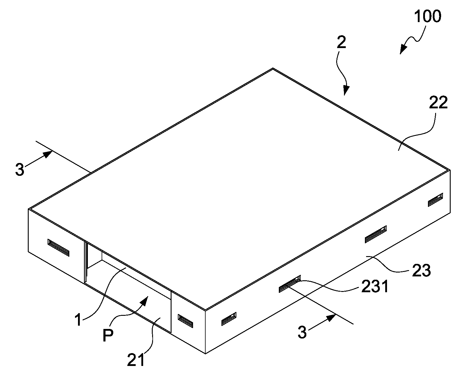 Shockproof assembly for flat storage device