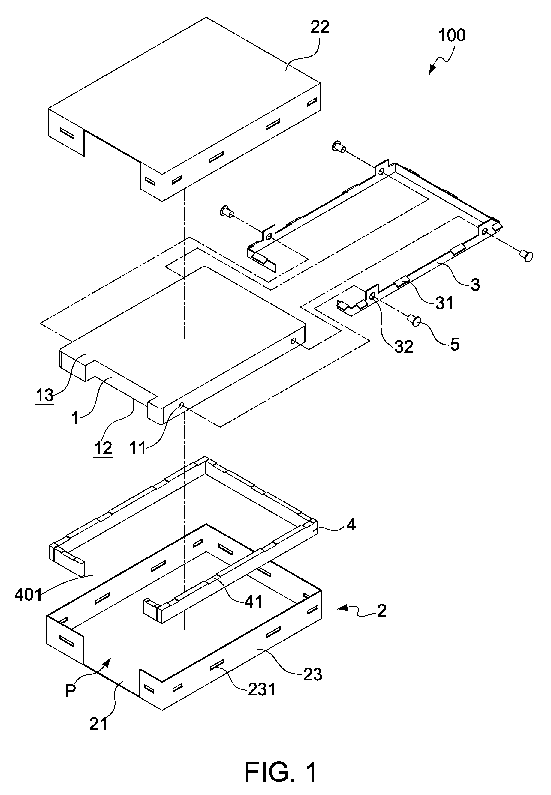 Shockproof assembly for flat storage device