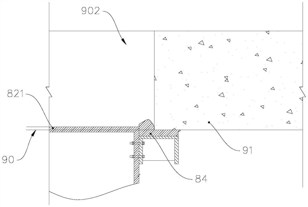 Pouring lining lap joint device, tunnel lining trolley and tunnel construction method