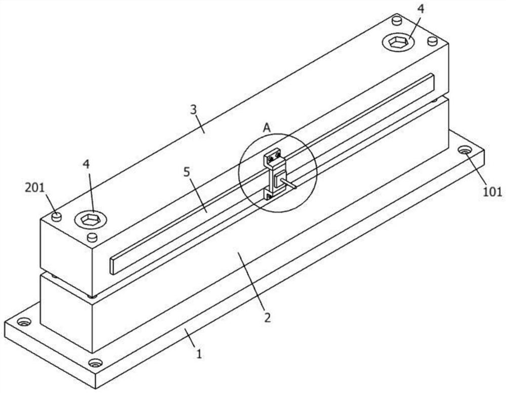 Workpiece holding tool in machining area of building material machining machine